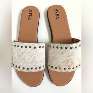NWT leather & hairon sandals